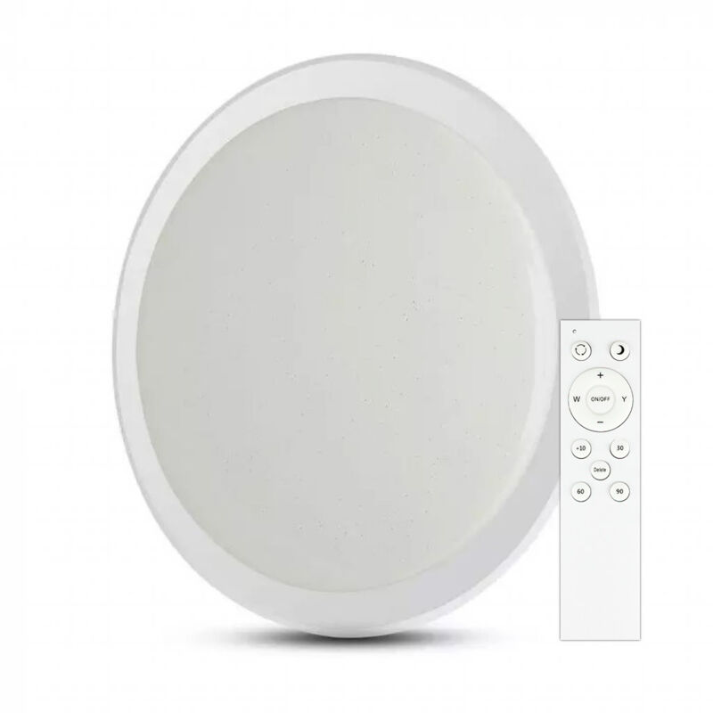 V-tac - Plafonnier design Télécommande avec changement de couleur IP20 Blanc 60W 6000 Lumens 3IN1