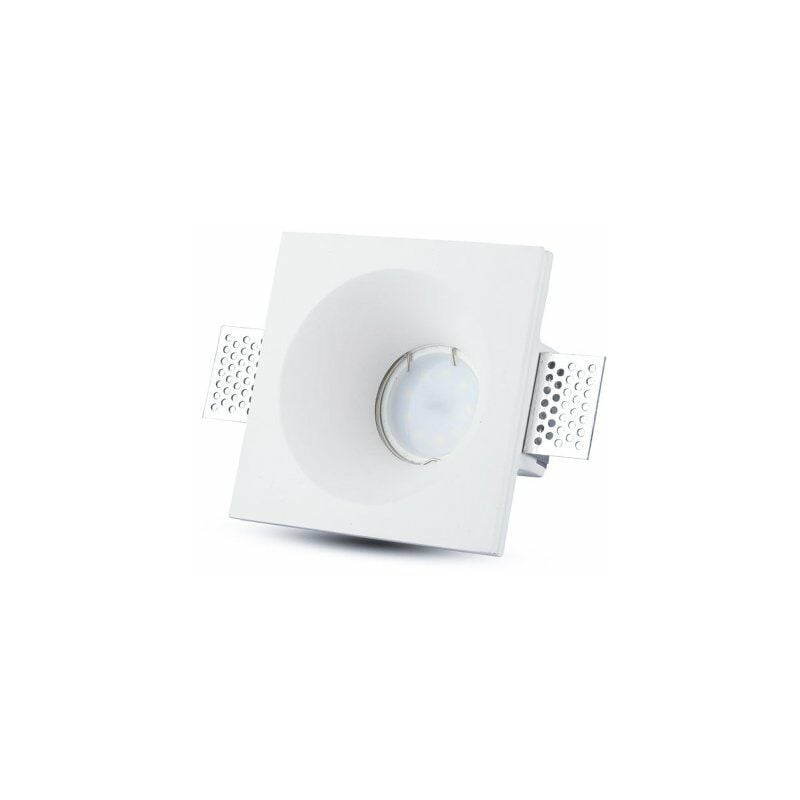 Image of V-tac - Portafaretto Lampada Led GU10 Da Incasso a Scomparsa Corpo Quadrato 100X100mm In Gesso Bianco Verniciabile SKU-3696