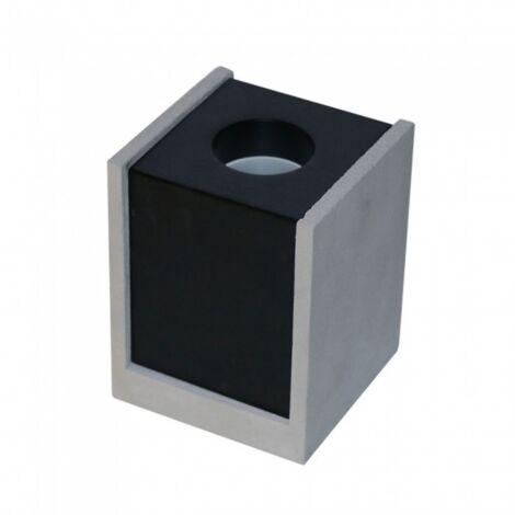 V-TAC VT-860 Gypse gris carré en béton montage en surface avec métal noir pour Spotlights 1xGU10-GU5.3 - sku 3143