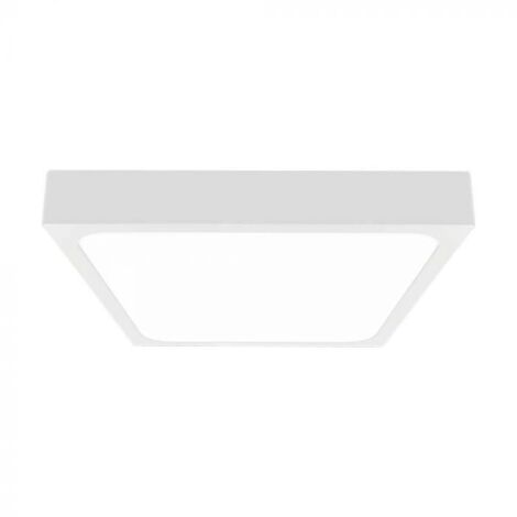 V-TAC VT-8624W-SQ plafonnier led 24W IP44 carré blanc 360° design moderne 4000K - sku 7628