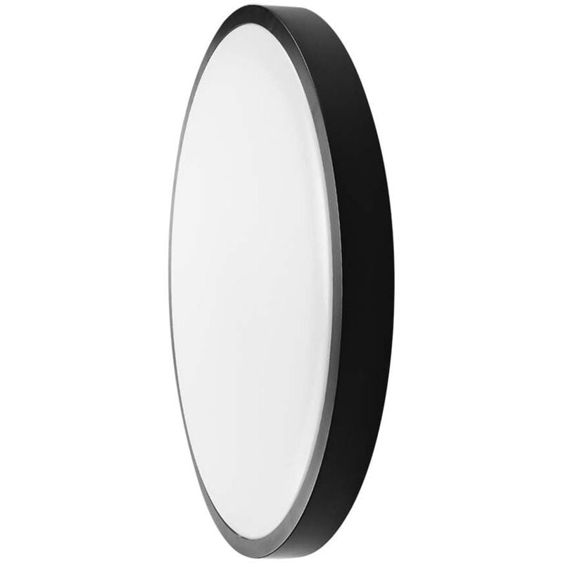 V-tac - Lampes dômes rondes à led - Noir - 295mm - IP44 - 24W - 2400 Lumens - 6500K