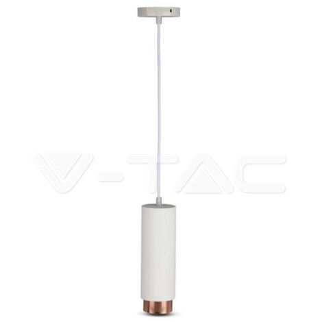 V-TAC VT-864 Lampadario portafaretto pendente 1mt GU10 in gesso con bordo metallo oro rosa - sku 3111