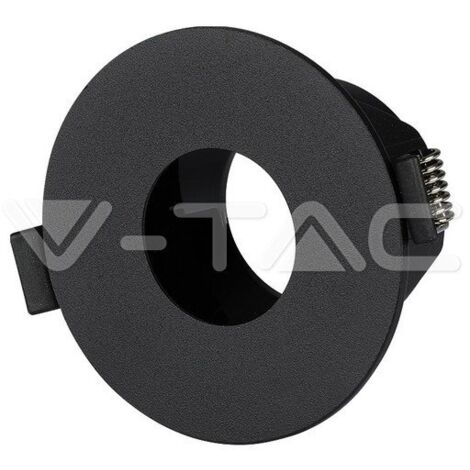 V-TAC VT-873 8595 Portafaretto LED da Incasso orientabile Rotondo GU10 Colore Nero con Interno Nero