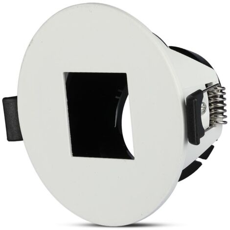 V-TAC VT-883 Support de spot encastrable GU10 à section carrée, couleur blanche et intérieur noir - 8597