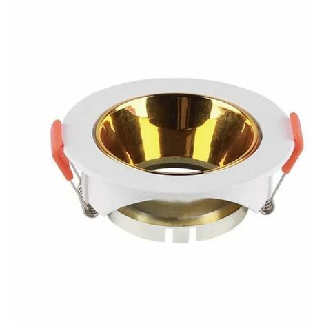 V-TAC VT-931 runder LED-Einbaustrahler GU10 weiß mit goldgoldenem Reflektor SKU 6648