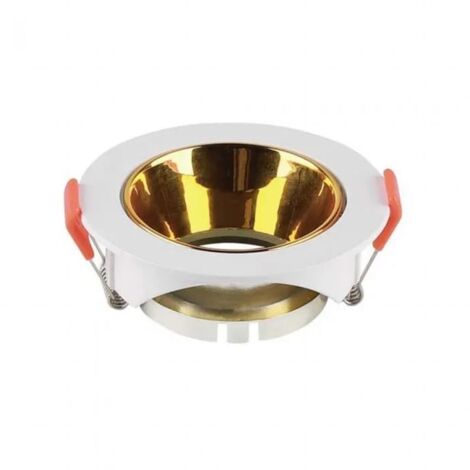V-TAC VT-931 spot led encastrable rond GU10 couleur blanche avec réflecteur or doré sku 6648