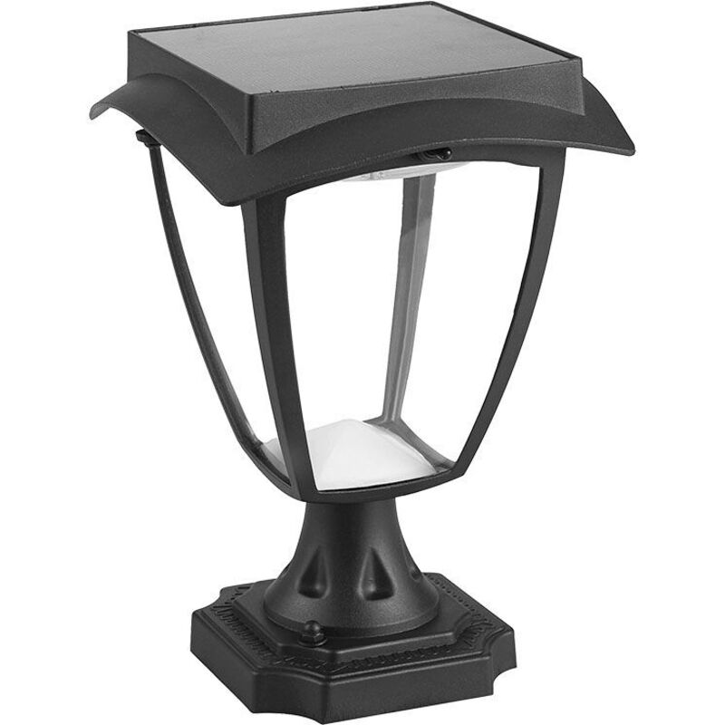 V-tac - Lampadaire solaire -IP65 - Noir mat - 2W - 110 Lumens - 3000K+6000K