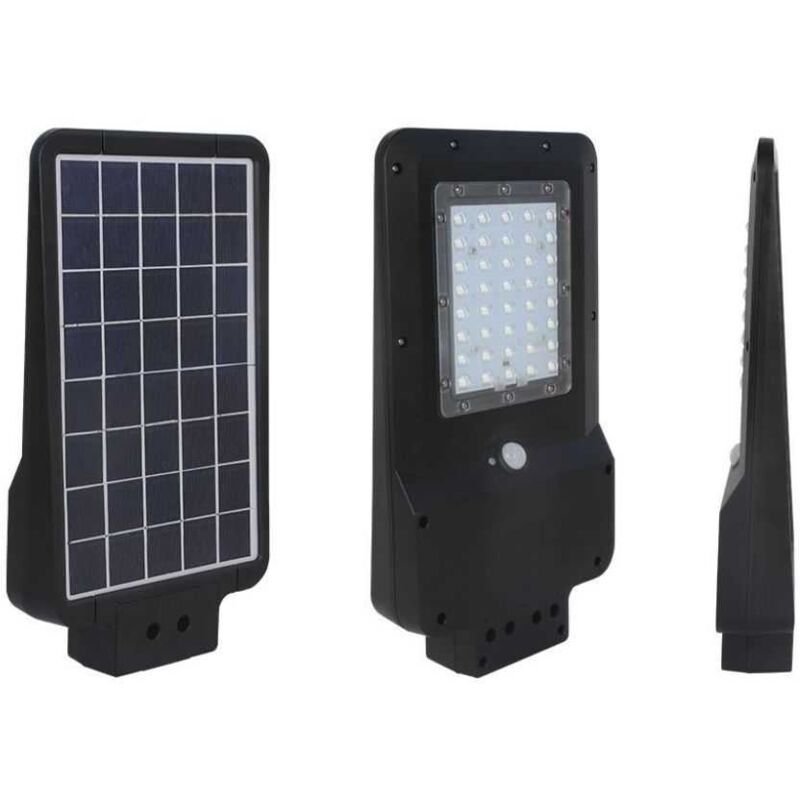 Lampadaire led smd 15W avec panneau solaire Couleur Noir 4000K IP65