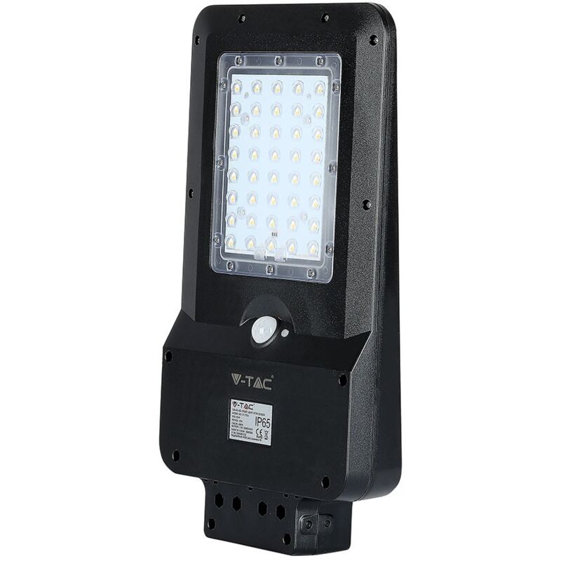 Lampadaire led smd 15W avec panneau solaire Couleur Noir 6000K IP65
