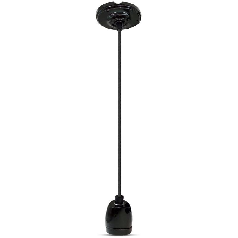 VT3804 High Frequency Porcelain Lamp E27 Holder Black (VT-7998) - V-tac