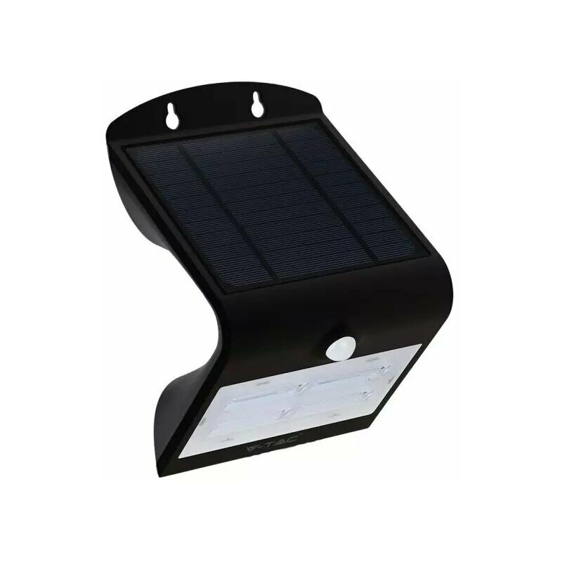 VT7528 3W LED Solar Wall Light with PIR sensor Black Body 4000k+3000k IP65 - V-tac