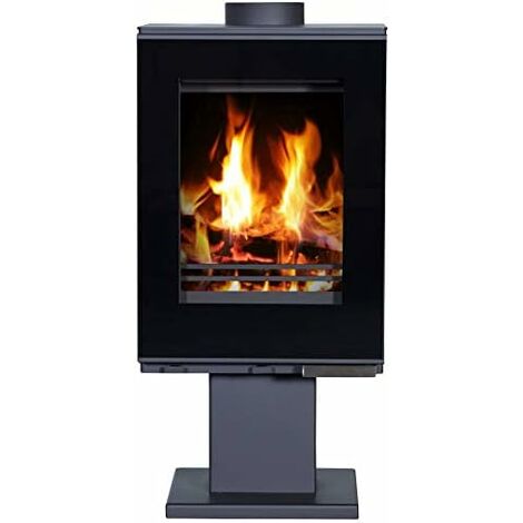 V05 – Poêle à bois Victoria Rhyton 9 kW – Rendement 73,8 % – Émission de CO faible – Chargement facile jusqu'à 45 cm – Construction en fonte laquée