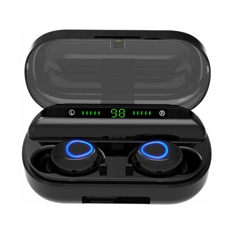 

V10 BT 5.0 Auriculares inalambricos Estereo Mini auriculares inalambricos Auriculares con sonido HiFi Soporte para telefono Powerbank de 2400 mAh Sin