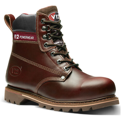 steel toe cap boots brown