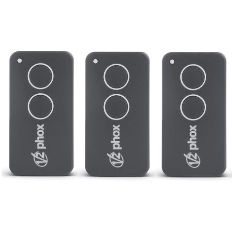 V2 ELECTRONICA V2 PHOX 2 Contrat 47 - Set von 3 Fernbedienungen mit 2 Tasten Für Tore und Garagen - Rolling Code - 433,92 MHz - WALLY / MR2 kompatibel -.