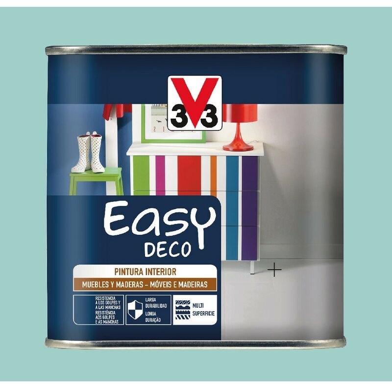 

113969 - PIntura multi-superficie interior gama Easy Deco Pastel color mentol acabado satinado 500 ml - V33