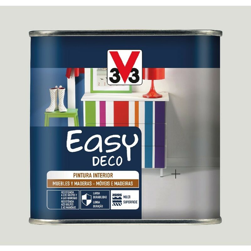 

113971 - PIntura multi-superficie interior gama Easy Deco Basics color gris nube acabado satinado 500 ml - V33