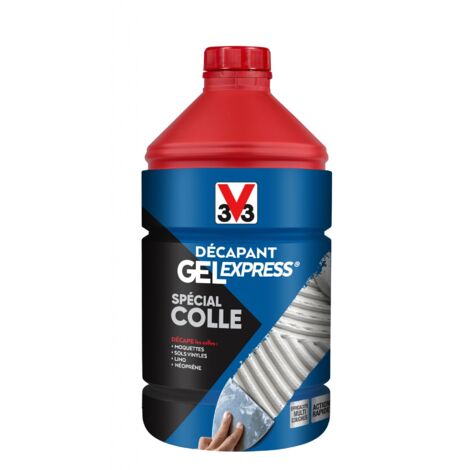 V33 – Décapant colle gel express 2 l – Efficace sur moquette, vinyle, lino – Ne coule pas – Temps d'action 1 h