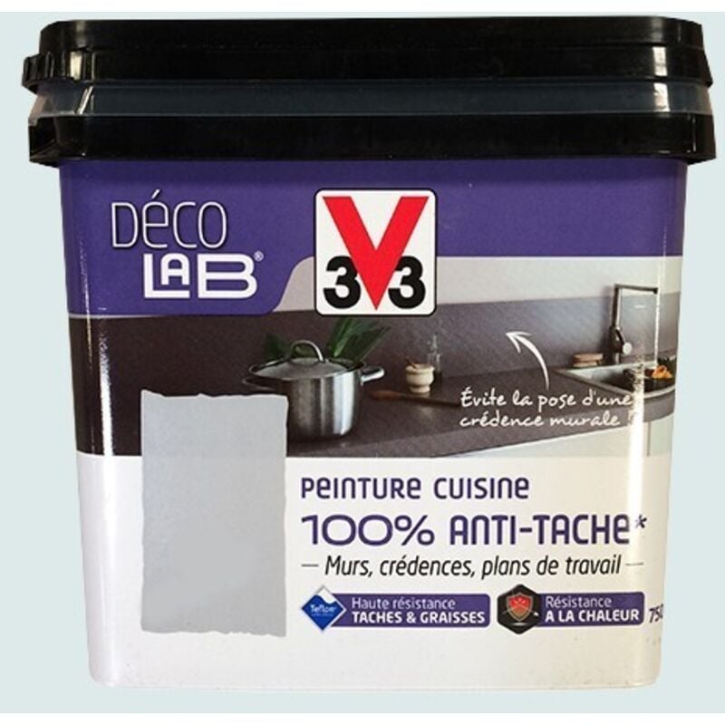 Déco lab Peinture Cuisine 100% Anti-Tâche Galet 0,75 l - V33
