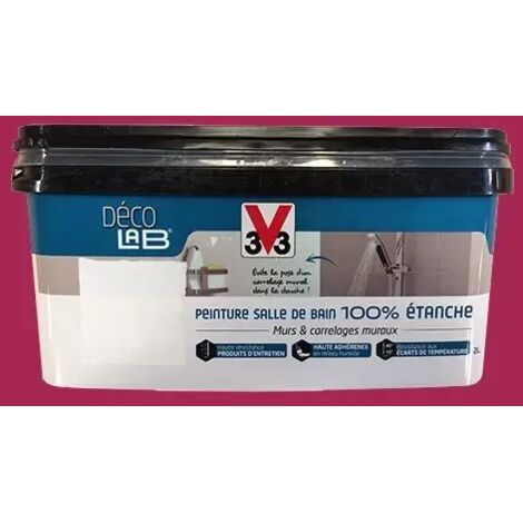 V33 Déco LAB Peinture Salle de bain 100% Etanche Cassis 2 L