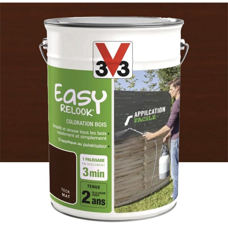 Coloration bois V33 Easy Relook Teck Mat 5 L