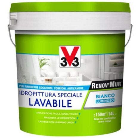 V33 Idropittura Lavabile - Bianco - 14 Litri