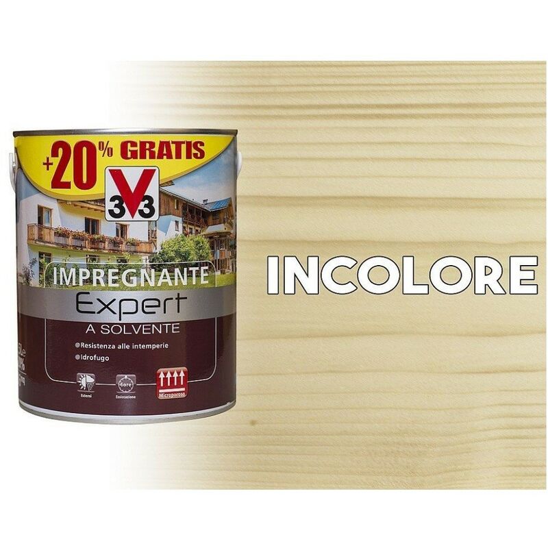V33 - Agent d'imprégnation protecteur à base de solvant pour bois Expert incolore 3 litres