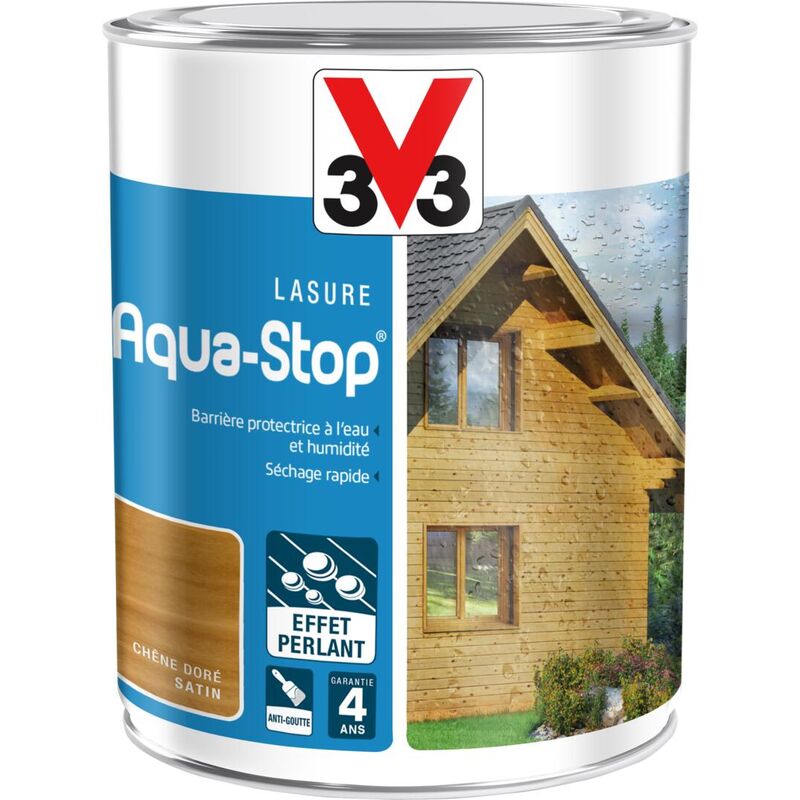 Lasure Aqua-Stop® V33 Chêne doré Satin 1L
