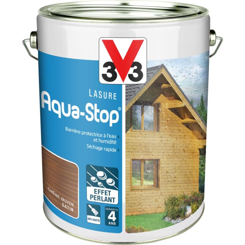 Lasure Aqua-Stop® V33 Chêne moyen Satin 5L