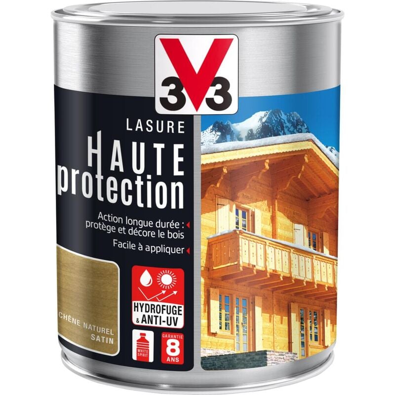 V33 - Lasure haute protection Solvantée Naturel Satin 1L