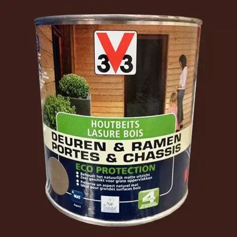 V33 Lasure Portes et chassis 4 ans Eco Protection Cacao 0,75 L