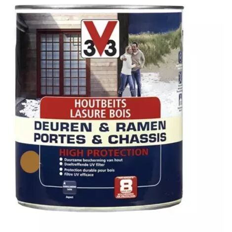 V33 Lasure Portes et chassis 8ans High protection Chêne Moyen 0,75 L