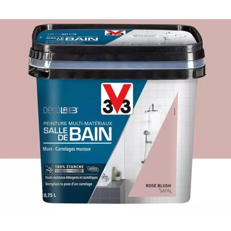 V33 – Peinture anti humidité 100% étanche – Rose blush – 0,75 L – Excellente adhérence sur surfaces variées – Résiste à l'eau et à la condensation