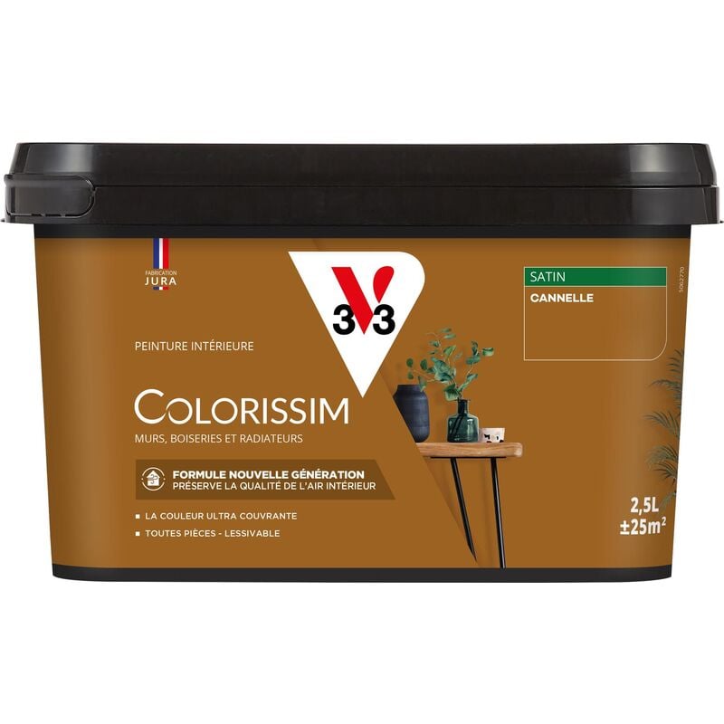 Peinture murale intérieure Colorissim® V33 Cannelle Satin 2,5L