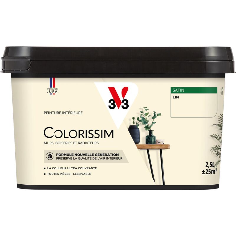 Peinture murale intérieure Colorissim® V33 Lin Satin 2,5L