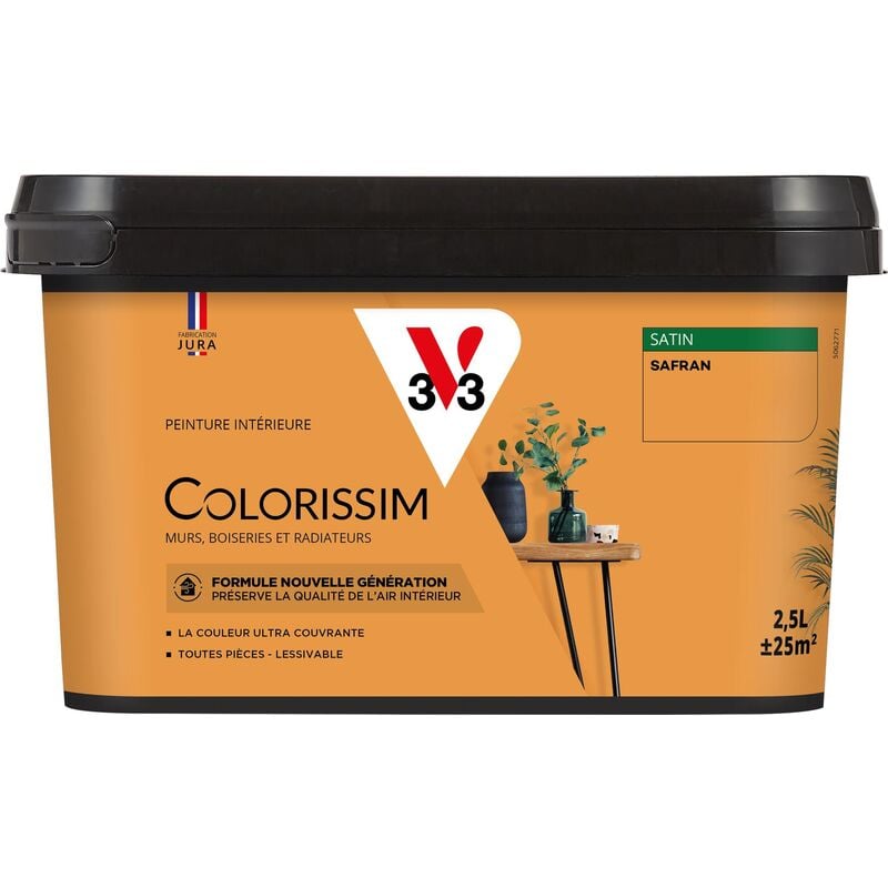 Peinture murale intérieure Colorissim® V33 Safran Satin 2,5L