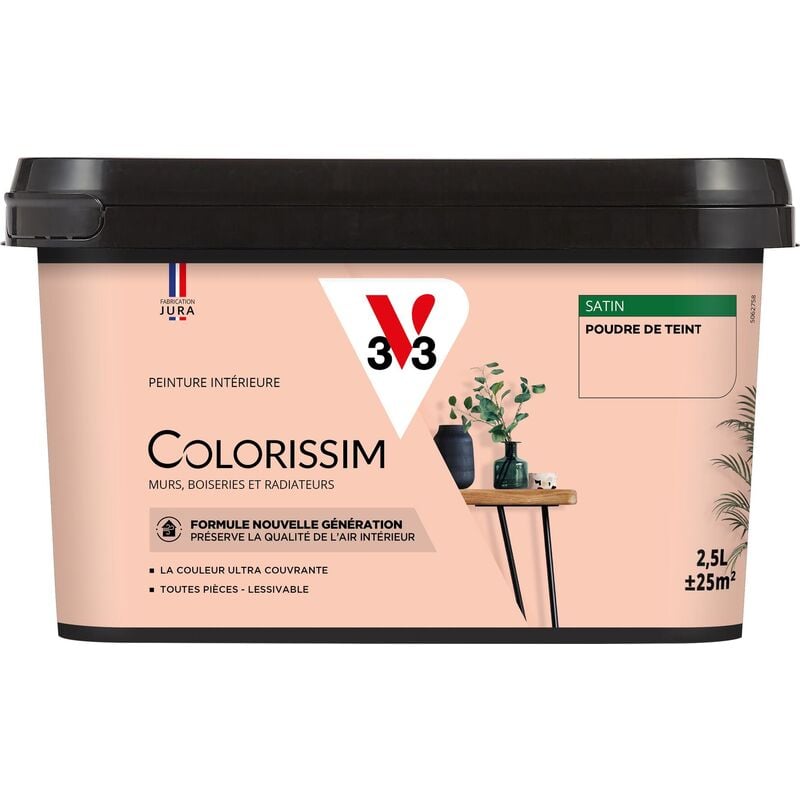 Peinture murale intérieure Colorissim® V33 Poudre de teinte Satin 2,5L