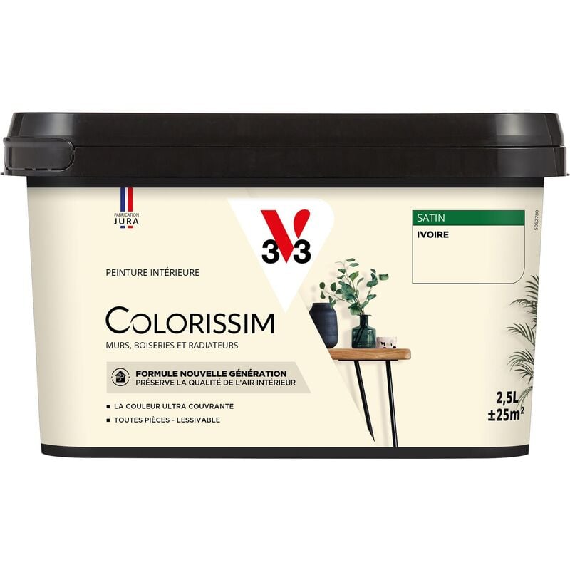 Peinture murale intérieure Colorissim® V33 Ivoire Satin 2,5L