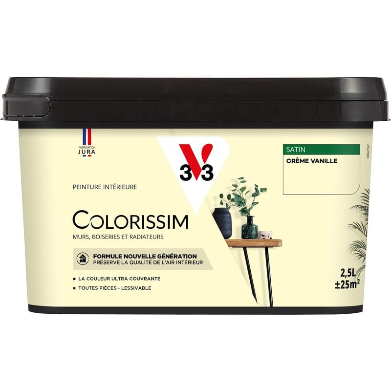 Peinture murale intérieure Colorissim® V33 Crème vanille Satin 2,5L
