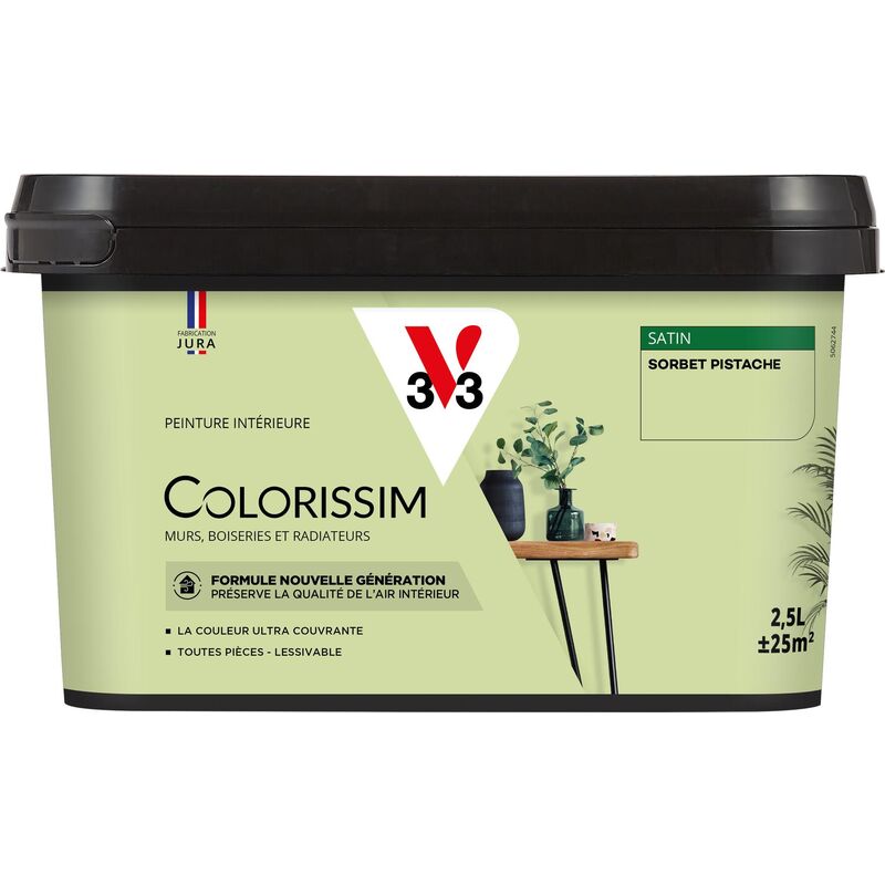 Peinture murale intérieure Colorissim® V33 Sorbet pistache Satin 2,5L
