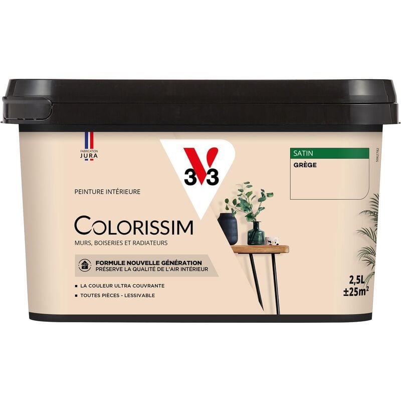 Peinture murale intérieure Colorissim® V33 Grège Satin 2,5L