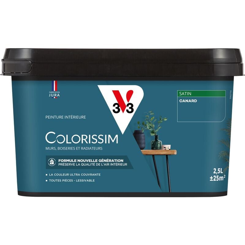 Peinture murale intérieure Colorissim® V33 Canard Satin 2,5L
