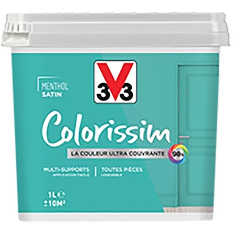 Peinture Multi-supports V33 Colorissim Satin Menthol 1 L