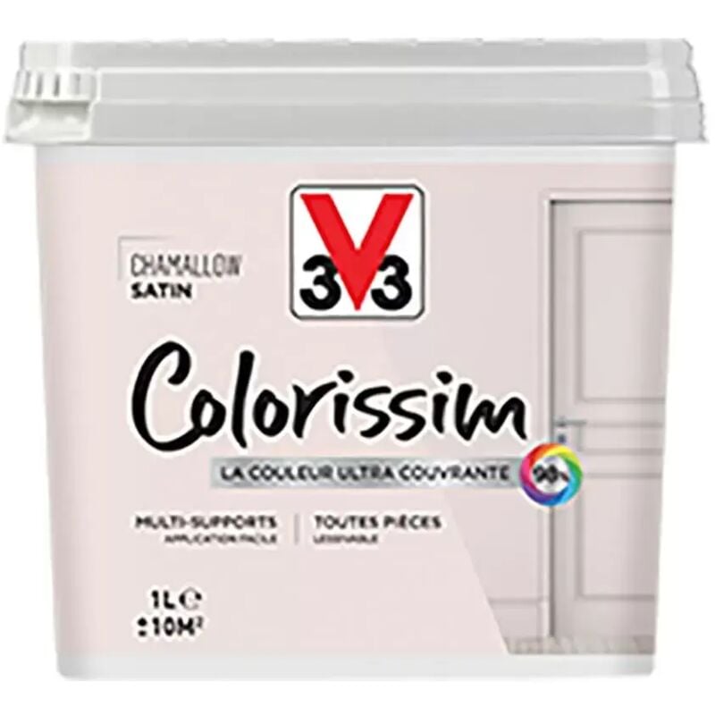 Peinture Multi-supports V33 Colorissim Satin Chamallow 1 l