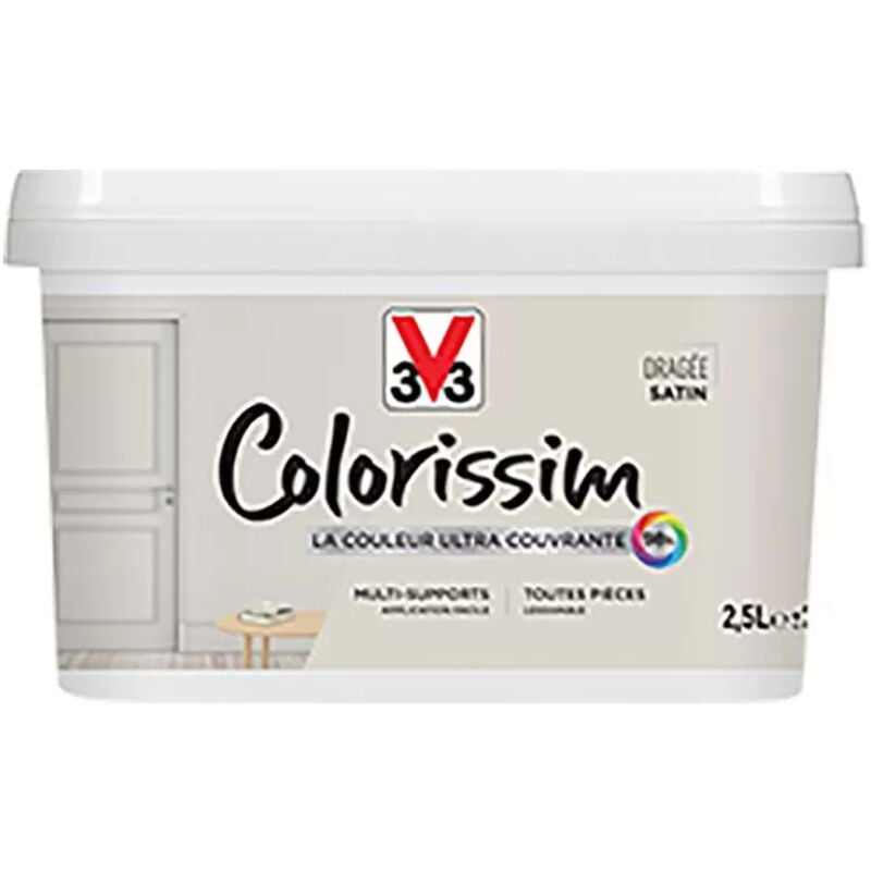 Peinture Multi-supports V33 Colorissim Satin Dragée 2,5 l