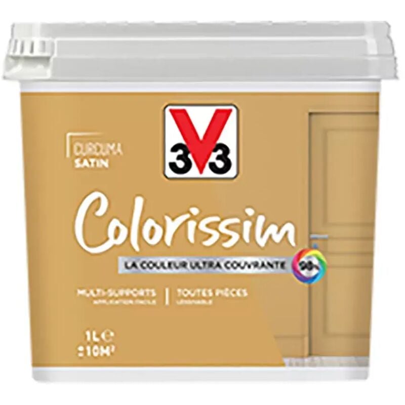 Peinture Multi-supports V33 Colorissim Satin Curcuma 1 l