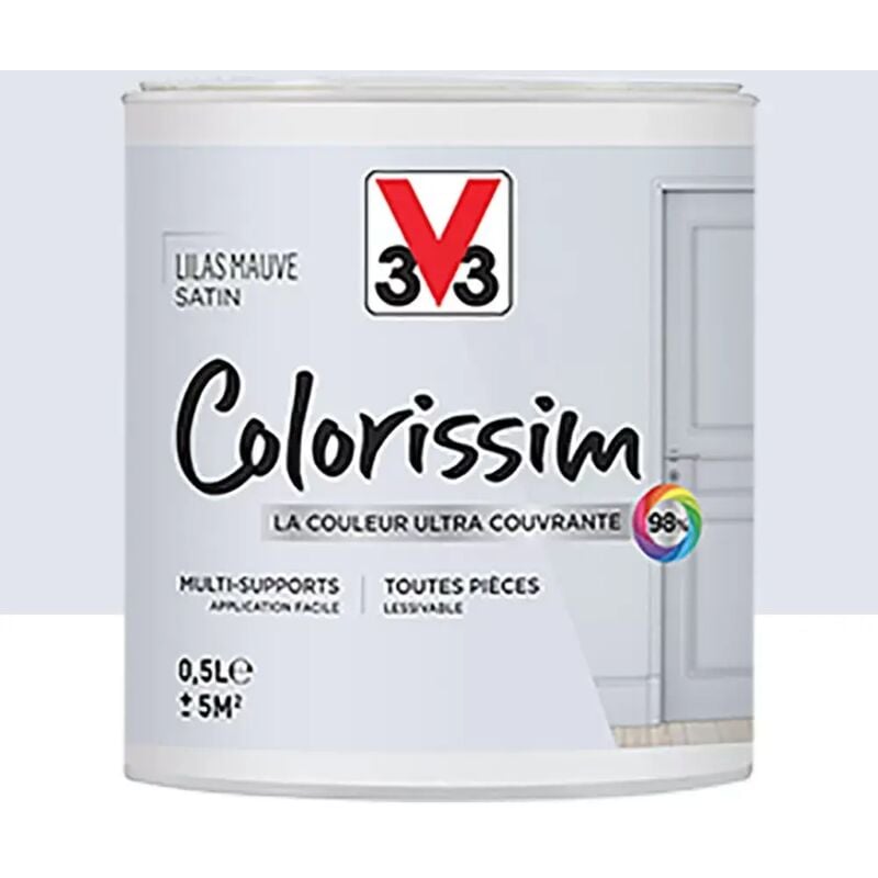 Peinture Multi-supports V33 Colorissim Satin Lilas mauve 0,5 l
