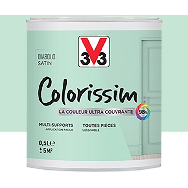 Peinture Multi-supports V33 Colorissim Satin Diabolo 0,5 l