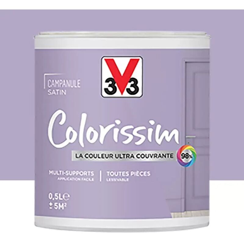 Peinture Multi-supports V33 Colorissim Satin Campanule 0,5 l