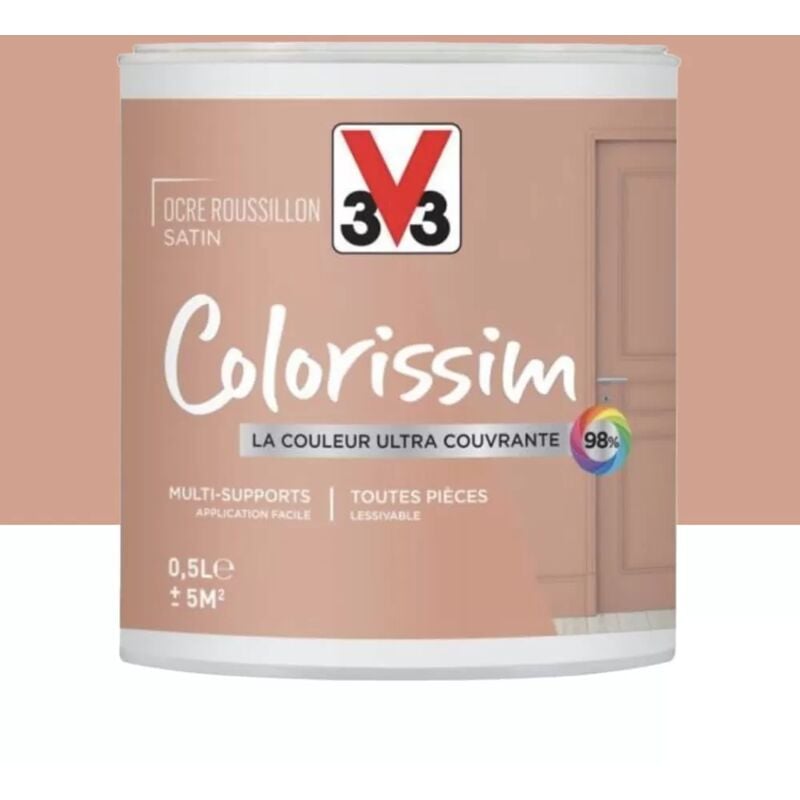 Peinture Multi-supports V33 Colorissim Satin Ocre Roussillon 0,5 l